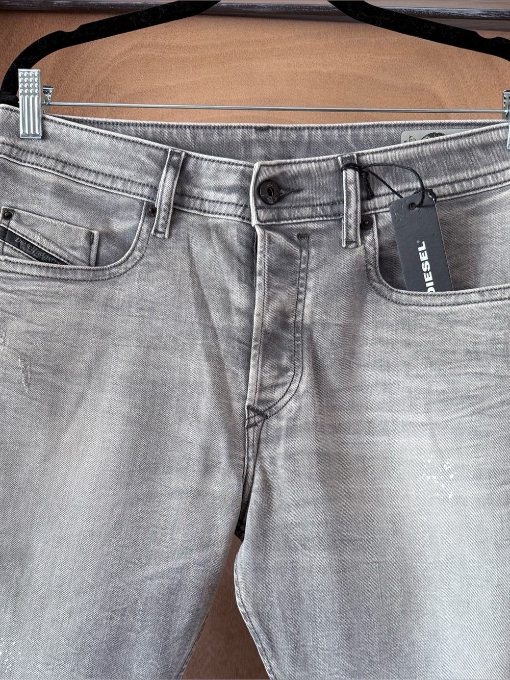 Diesel Buster Slim Tapered Jeans R99J6 Grey Stretch Men's W33 L32 NWT - Picture 15 of 16